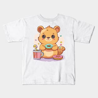 Cute Quokka eating doughnut Kids T-Shirt